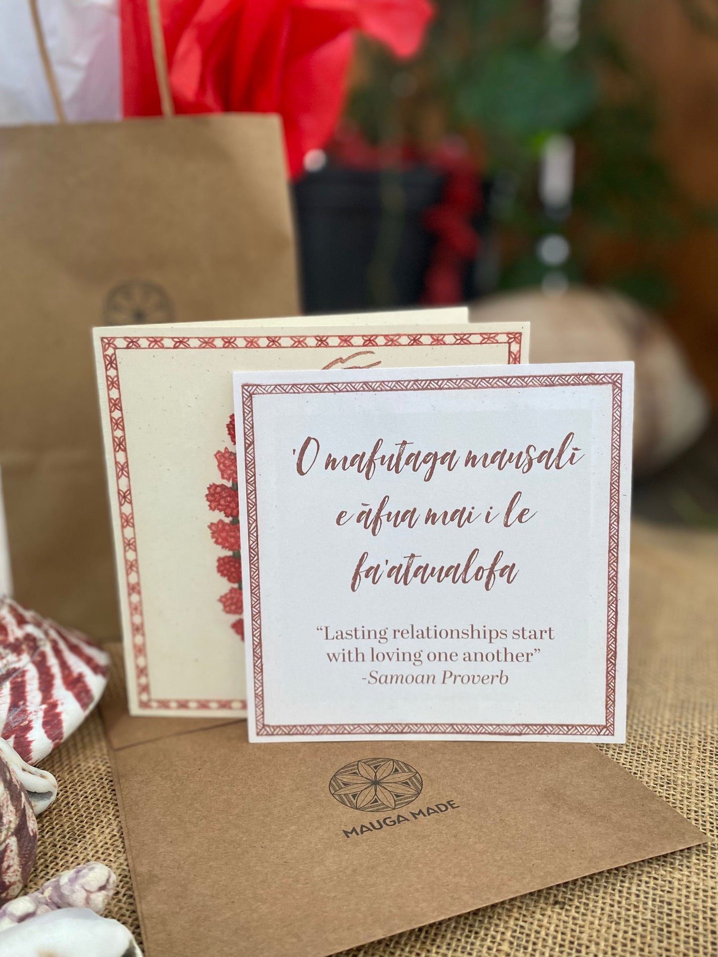 ALOFA CARNATION LEI greeting card