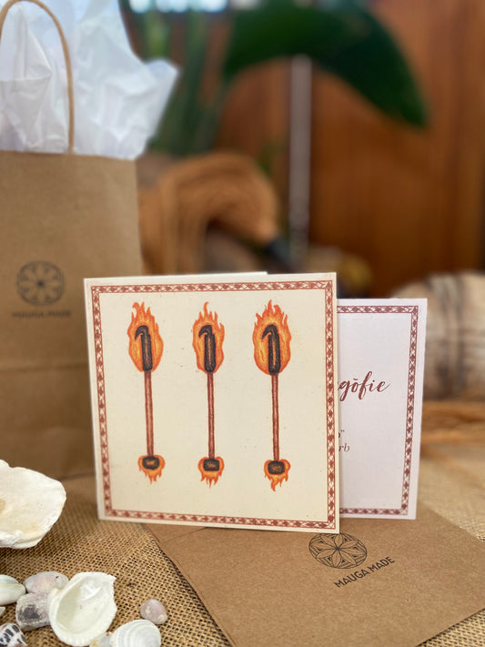 NIFO OTI "fire knife"  greeting card